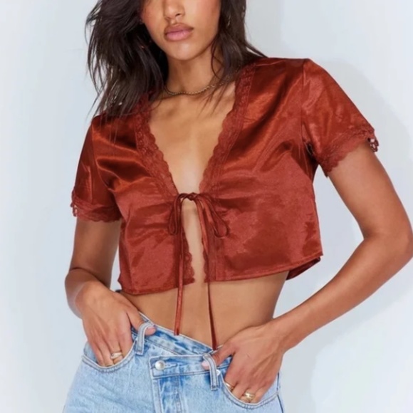 Princess Polly Tops - Princess Polly Vintage Tie Up Top